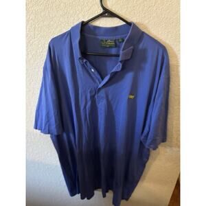 Amen Corner Masters Golf Polo Mens Size 2XL Solid Blue Short Sleeve Pullover